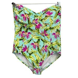 Surfside Tropical Swimsuit Teal 1X NWT